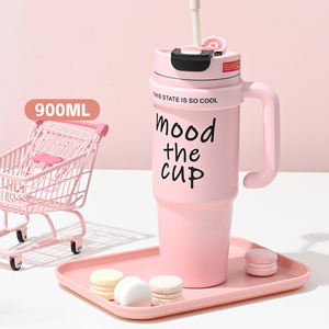 แก้วน้ำเก็บอุณหภูมิ 900 มล. พร้อมหูจับ รุ่น Mood The Cup ผลิตจากสแตนเลส 304  แบบสุญญากาศ  พร้อมหลอดดูด  สำหรับเดินทาง  ใช้ในรถยนต์  สามารถสกรีนโลโก้ได้ - Product Image 6