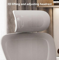 Chaise de bureau ergonomique pivotante en maille, réglable en hauteur, avec appui-tête et accoudoirs, base coulissante en acier inoxydable, style contemporain pour la maison et le bureau - Offre Spéciale