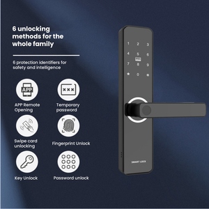 New tuya Wifi điện tử thông minh khóa cửa với sinh trắc học vân tay thẻ thông minh mật khẩu Key mở khóa USB khẩn cấp phí - Product Image 6