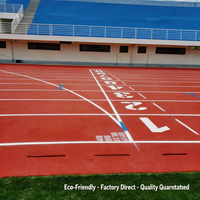 Revêtement de sol sportif en tartan PU préfabriqué standard, absorbant les chocs, écologique, perméable, pour terrains de sport extérieurs, certifié IAAF