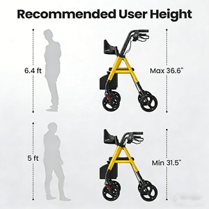 Alat Bantu Jalan Rollator Dudukan Lebar Heavy Duty Bariatric 4 Roda Dengan Rangka yang Diperkuat Mateside - Product Image 4