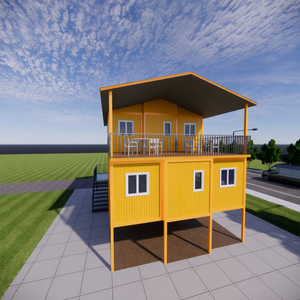 Maison Préfabriquée Conteneurisée à 2 Étages, Bureau Mobile <span class=keywords><strong>de</strong></span> Luxe, Cabane <span class=keywords><strong>de</strong></span> Vacances avec <span class=keywords><strong>Verre</strong></span> Panoramique Respirant et Option Épaissie - Product Image 1