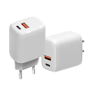 Impression de logo gratuite UE Us Type C Charge rapide Pd 3.0 5V 3A 9V 2.22A 12V 1.67A Mur de téléphone portable 20W Adaptateur Usb-C