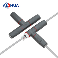 AOHUA 24AWG Conector de señal T Tipo 1 en 2 Salida Conector RJ45 de 8 pines Conector impermeable IP67