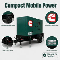 Générateur diesel super silencieux Cummins 15KW 30KW 50KW 100KW 150KW 200KW 300KW 400KW 50Hz 400V avec ATS et démarrage 24V DC