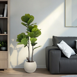 4/5ft fiddle-Leaf vả cây Nhân Tạo Trắng nồi UV kháng trang trí nhà vườn cây nhân tạo nguồn cung cấp cho lễ kỷ niệm - Product Image 1