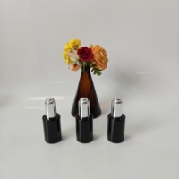 Flacon compte-gouttes en verre mat violet écologique de 30 ml pour huile essentielle, sérum, soin de la peau, collyre avec pompe argentée