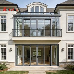 Véranda de style européen, résistante aux ouragans, en alliage d'aluminium et verre trempé, avec portes coulissantes, <span class=keywords><strong>terrasse</strong></span> de jardin d'hiver canadienne - Product Image 4