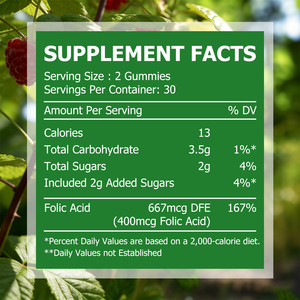Gomitas de Ácido Fólico en Oferta, 400mcg, Apoya los Niveles de Energía, Refuerza el Sistema Inmunológico, Apoyo para el Embarazo y Uso Diario - Product Image 2