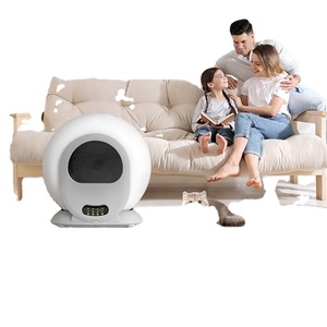 Bac à litière automatique intelligent pour chat, design carré, 65L, en plastique, sans poussière, contrôle des odeurs, nettoyage facile, système fermé pour chats - Product Image 6