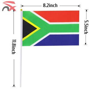 Bandera Nacional de Sudáfrica Personalizada de Poliéster de 14*21cm con Asta de Plástico para Agitar con la Mano - Product Image 6