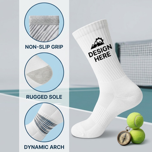 Chaussettes de sport personnalisées avec logo, blanches, pour la course à pied, le cyclisme, les hommes, chaussettes de sport respirantes en tricot - Product Image 1