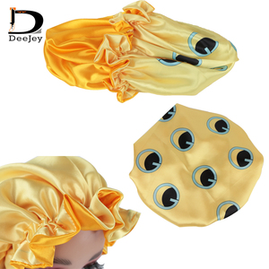 Bonnets double couche imprimés avec logo intégral en satin <span class=keywords><strong>Bonnet</strong></span> pour cheveux en soie avec logo personnalisé pour femmes - Product Image 6