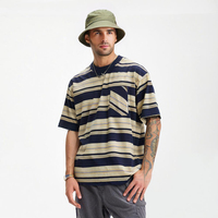 Vente en gros T-shirt avec poche à rayures à manches courtes et col ras du cou avec logo personnalisé T-shirt Streetwear ample pour homme