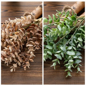 CallaFloral – Bouquet d'eucalyptus, fleurs artificielles en plastique vert et marron, artisanat décoratif pour la maison et les mariages, YC1079 - Product Image 3
