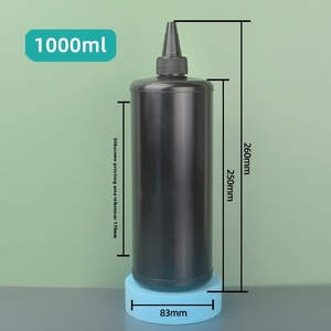Bouteille de vernis à ongles cylindrique polie noire opaque de 500ml personnalisée avec <span class=keywords><strong>nez</strong></span> pointu Goutte de résine UV de 250ml et bouteille de colle de 1L - Product Image 6