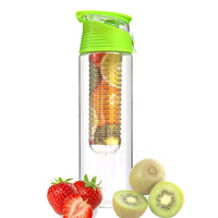 Long infuseur sans Bpa infuseur de fruits en plastique étanche voyage bouteille d'eau filtre jus Shaker bouteille d'eau avec infuseur de fruits