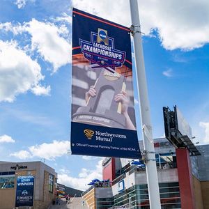 Professional Metal Fasteners Double Sided Street Advertising PVC Pole <b>Banner</b> Fast Delivery Outdoor Silk & Polyester Flags - Product Image 5