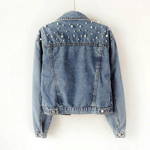 jean jacket with pearls