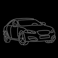 Modèle de conception de strass Ford Mustang Bling Hotfix Crystal Iron-on Patch pour t-shirt Design de voiture personnalisé