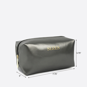 Minimalist Leather Toiletry Organizer Soft Leather Bag Cosmetic Bag for Women Leather <b>Makeup</b> <b>Case</b> - Product Image 1