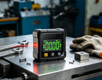 Niveau laser numérique double à affichage rouge, inclinomètre de haute précision avec précision de 0,2 mm, construction en alliage d'aluminium vert, taille mini