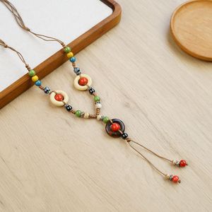 Collar de Mariposa de Cerámica Tejido a Mano HX151 Boh, Collar Étnico Hecho a Mano, <span class=keywords><strong>Cadena</strong></span> de Suéter Vintage con Múltiples Elementos para Mujer - Product Image 5