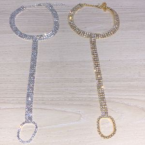 Verano playa <span class=keywords><strong>Flash</strong></span> diamante empeine cadena tobillo decoración Simple 3 filas diamante <span class=keywords><strong>tobillera</strong></span> - Product Image 6