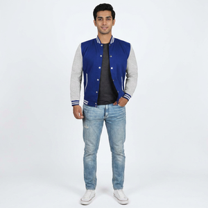 100% Wool Customized Varsity <b>Jacket</b> <b>Long</b> Sleeves Quilted Button Breathable Knitted Logo Varsity <b>Jacket</b> - Product Image 1