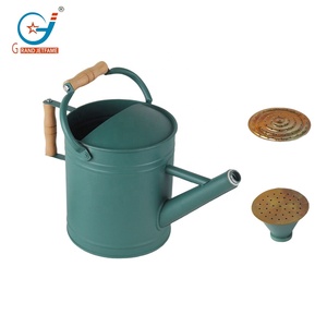 Sản phẩm bán buôn 1 gallon tưới nước có thể kim loại tưới nước có thể với tay cầm bằng gỗ nhỏ tưới nước có thể cho vườn - Product Image 4