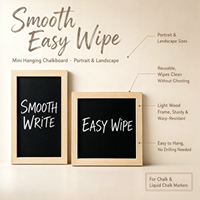 Tableau noir mural réutilisable en bois pour messages et notes, idéal pour la maison, la cuisine ou le restaurant