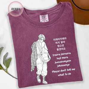 Maglietta Regalo per Amanti del K-pop OEM ODM con Stampa 'Please Don't Tell Me What To Do' - T-Shirt Grafica Streetwear Audace - Product Image 3