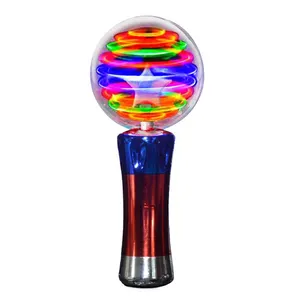Оптовая продажа, цветная вращающаяся светодиодная светящаяся палочка для детской вечеринки, светящаяся светодиодная игрушка, волшебная палочка для детей, забавная игрушка