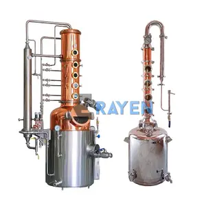 Factory Directly Sale Stainless Steel Jacketed 100L Boiler With Copper Still Column