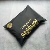 Bolsas de Embalaje de Camisetas Deportivas de Lujo en Negro Mate, Bolsas con Cierre Reutilizables y Reciclables de EVA, Logotipo Dorado Personalizado, 50 Piezas