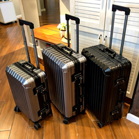 Valise à roulettes TSA en alliage d'aluminium-magnésium, roues multidirectionnelles, 24 pouces/20 pouces, bagage à main, unisexe, voyage d'affaires