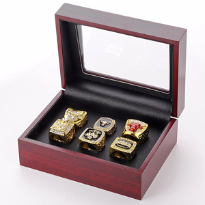 Anillos de Campeonato de Baloncesto de Aleación de Alta Calidad, Juego de 6 Anillos de Plata 925/Chapados en Oro, para Fanáticos de <span class=keywords><strong>Jordan</strong></span>, Conmemorativos, de Colección - Product Image 6