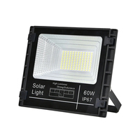 Lampe solaire LED 60W étanche IP67 pour extérieur, murale, avec télécommande et indicateur de puissance, pour jardin