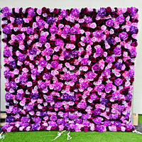 Panneau mural de fleurs artificielles multicolores Muwei, toile de fond florale 3D pour mariage, Thanksgiving, Noël, décoration murale pour fête
