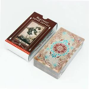 Aangepaste Goudfolie <span class=keywords><strong>Tarot</strong></span> Orakel Speelkaarten Draagbare Vierkante Hoeken Waterdicht Plastic Kleurrijke Print Voor Tafelspellen Carrom - Product Image 2