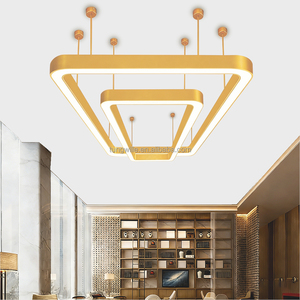 โคมไฟระย้าวงแหวน LED รุ่น TW5075C สีทอง ดีไซน์ทันสมัย สไตล์อินดัสเทรียล เหมาะสำหรับสำนักงาน ร้านค้า ล็อบบี้ และโครงการต่างๆ - Product Image 5