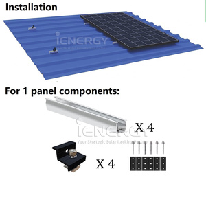 120mm 200mm rentable Universal Simple pequeño Mini montaje corto sistema sin riel montaje Solar riel tipo U - Product Image 3