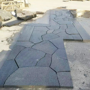 Dalles de basalte finition granit, dalle de pierre flamme, motif irrégulier, pavé, revêtement de sol, dalles de granit noir flammé pour <span class=keywords><strong>extérieur</strong></span> - Product Image 6