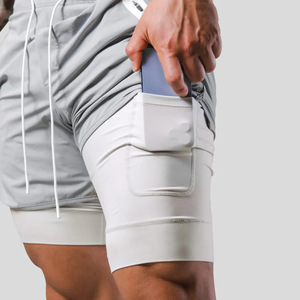 Thoáng Khí Activewear Thể Thao Quần Short Quần Short Thể Thao Biểu Tượng Tùy Chỉnh Polyester Dệt 100% Polyester Dây Kéo Hai Lớp Người Đàn Ông - Product Image 2
