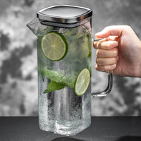 Carafe en verre résistante à la chaleur et aux explosions, pot à jus pour restaurant, bar, avec poignée, pour boissons froides