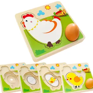 Jouets éducatifs pour enfants Montessori, nouveau poussin en croissance, œuf en croissance, processus de pose, Puzzle, maternelle, jouets préscolaires