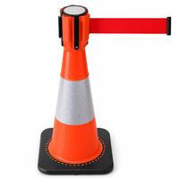Accessoire de cône de signalisation routière : Tête de ceinture rétractable et bandes rétractables d'urgence pour cône de signalisation routière