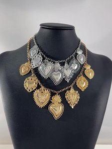 Collares y cadenas con colgante de corazón gótico sagrado <span class=keywords><strong>múltiple</strong></span> religioso retro, accesorios personalizados, de moda y de gama alta - Product Image 4