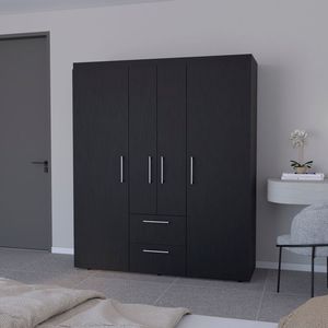 DB Armoire Elma Armoire pliante en tissu pour chambre et salon pour meubles de maison Couleur noire - Product Image 1