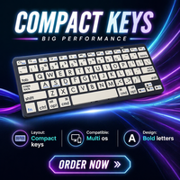 Pasokan Pabrik Keyboard 78 Tombol Huruf Besar Kontras Tinggi Keyboard Mini BT untuk Lansia untuk IOS Android Windows